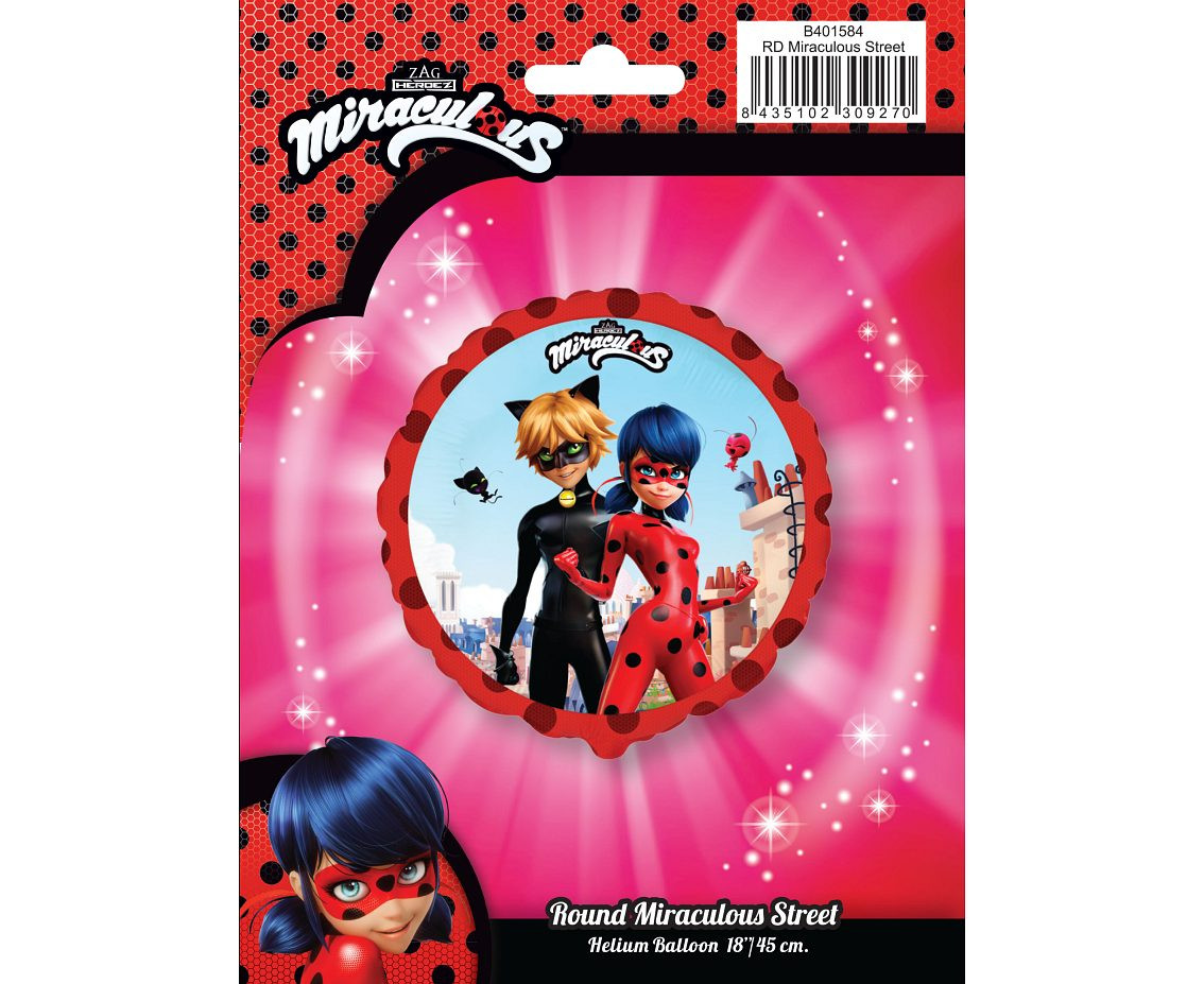 Foil balloon 18" FX Miraculous Street (RND), packed
